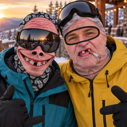 Personalized Balaclava Face Mask, Funny Character for Thumbs-Up Ski Resort Photos, Unique Gift for Ski Friends