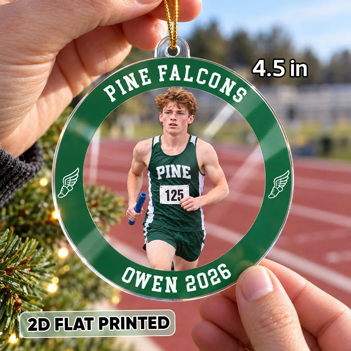 Personalized Acrylic Ornament, Proud Medal-Holding Athlete Keepsake, Creative Christmas Gift for Family