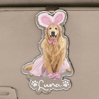 Acrylic Car Visor Clip With Custom Pet Portrait, Cute Car Accessory, Creative Gift for Pet Owners