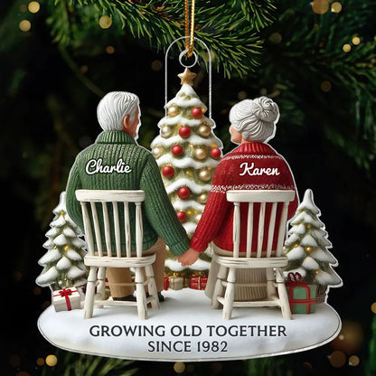 Christmas Acrylic Car Hanger for Couples – Heartwarming Holiday Keepsake, Perfect Gift for Parents or Grandparents
