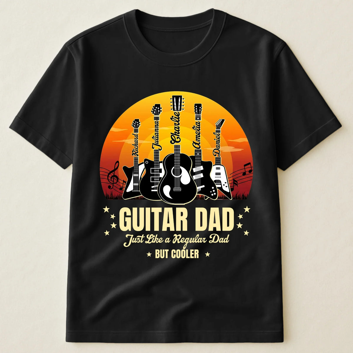 Guitar Dad Classic Tee, Funny Custom Music Shirt, Creative Gift for Dad From Family