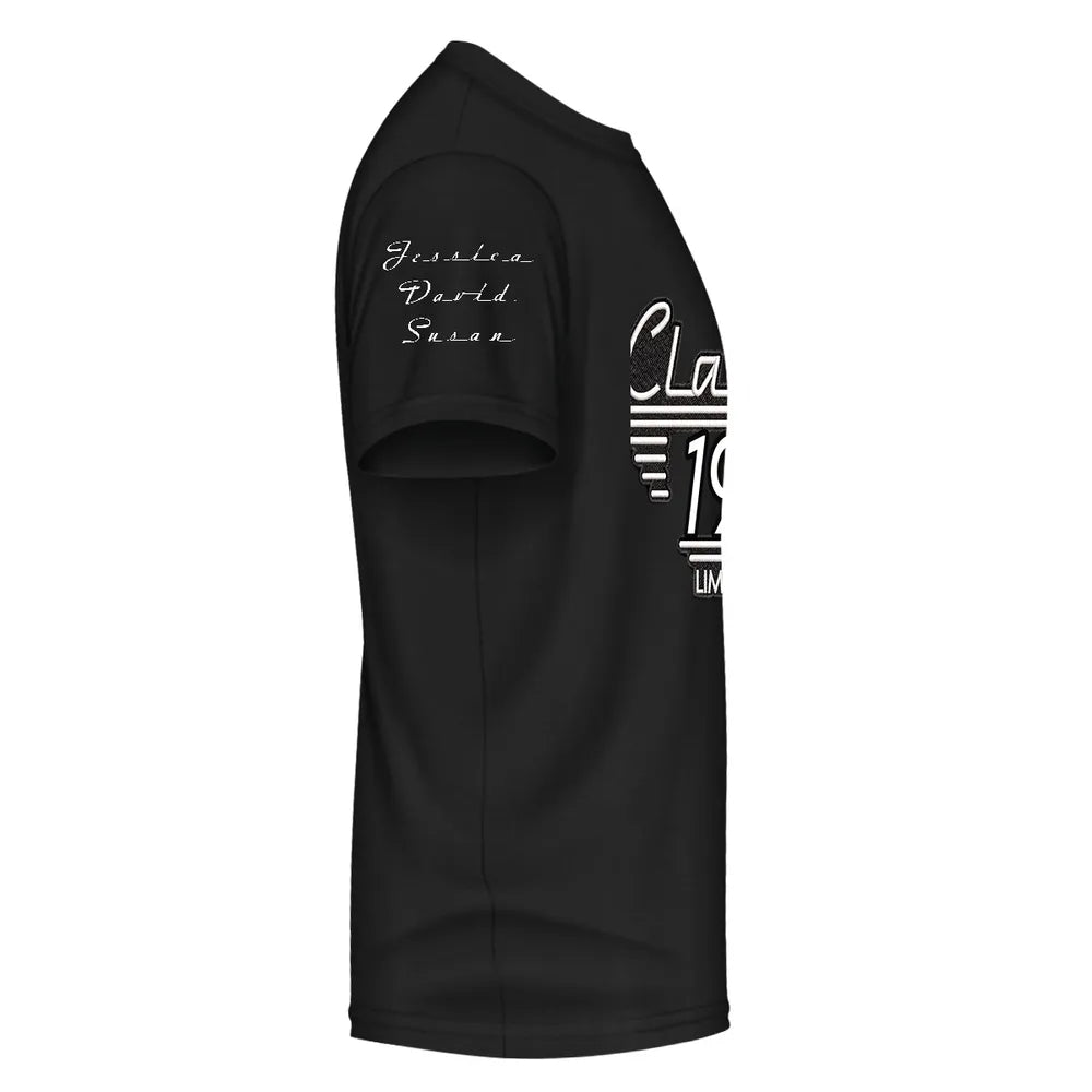 Custom Dual Print Classic Tee with Vintage Black & White Style, Creative Gift for Him with a Personal Touch
