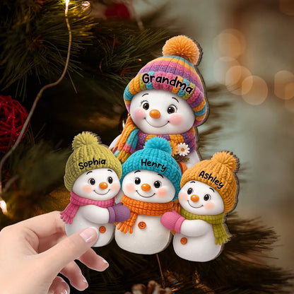 Fridge Magnet Snowman Family, removable kitchen décor for holiday kitchens, cozy colors, gift-ready keepsake for parents, grandparents, and kids