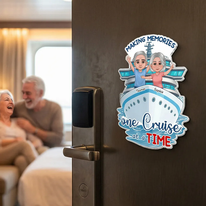 Making Memories One Cruise at a Time Acrylic Magnet, Personalized Couple Cruise Door Decor, Sweet Trip Keepsake Gift