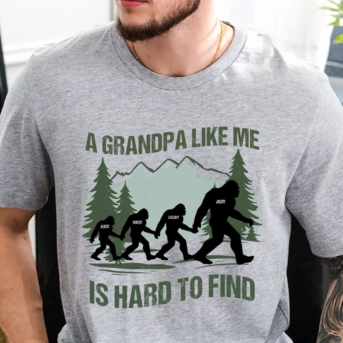 A Grandpa Like Me Is Hard To Find Personalized Classic Tee, Creative Forest Gift for Grandpa