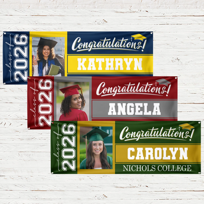 Personalized Graduation Vinyl Banner With Photo Style Design for a School Celebration, A Unique Creative Gift