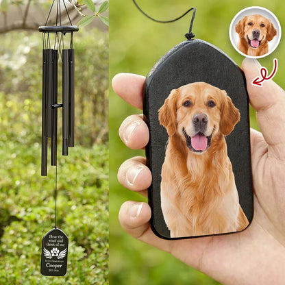 Metal Tube Wind Chime, Personalized Pet Memorial for Garden, Hear the Wind and Think of Me, Creative Gift for Pet Owner