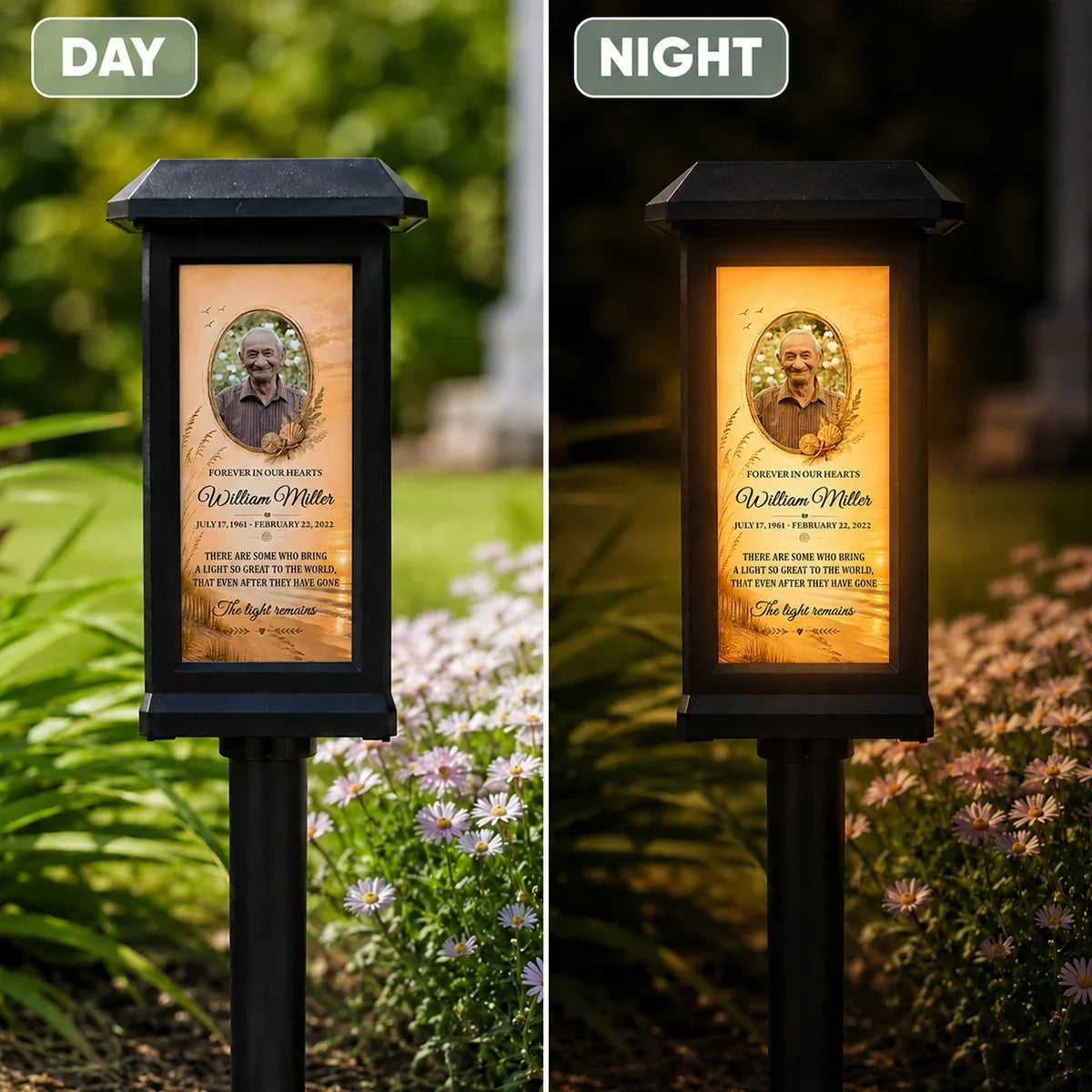 Personalized Solar Garden Stake Light, Forever in Our Hearts Tribute, Creative Remembrance Gift for Family