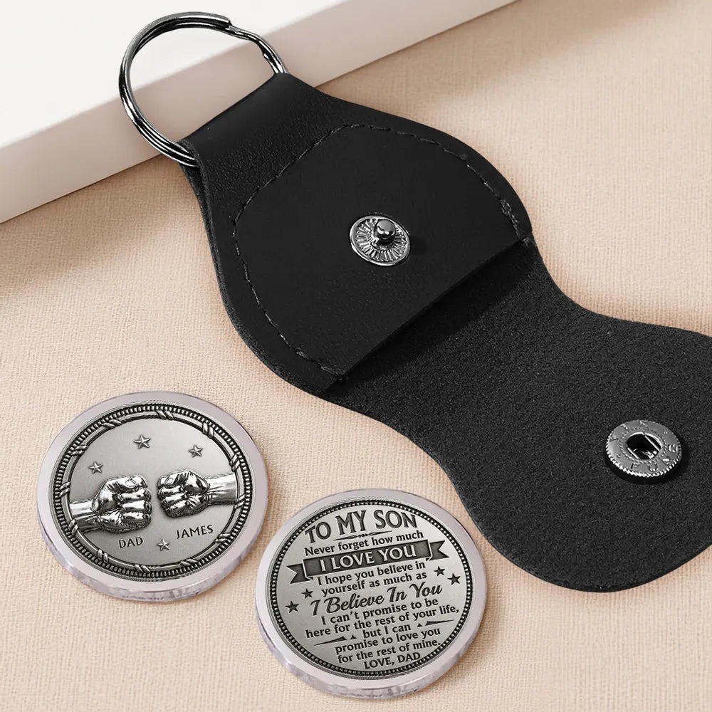 Pocket Hug Love Token For Son, Custom Father To Son Message, Heartwarming Creative Gift He Can Carry