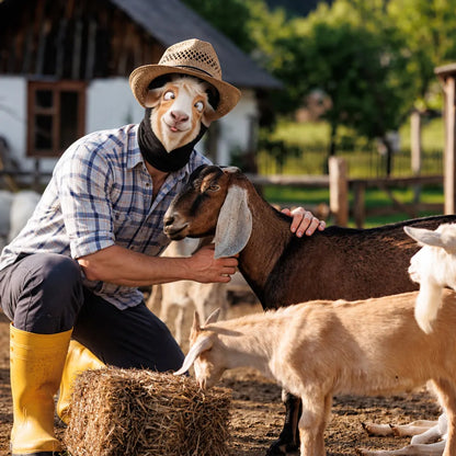 Funny Farm Animal Mesh Print Balaclava Hat, Personalized Posing Crew in Snow, Creative Gift for Friends