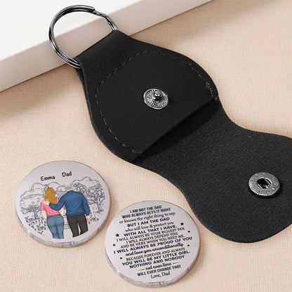 Personalized Pocket Hug for Daughter from Dad, Custom Keepsake Token with Walking Together Art, Unique Gift She Can Carry