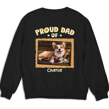 Proud Dog Dad Classic Tee With Custom Pet Photo, Heartwarming Creative Gift For Dad