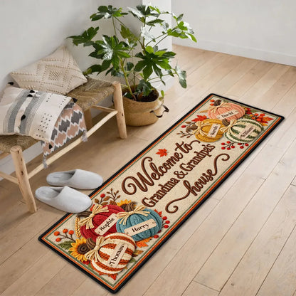 Personalized Premium Doormat, Welcome to Grandma & Grandpa's House, Autumn Pumpkin Creative Gift