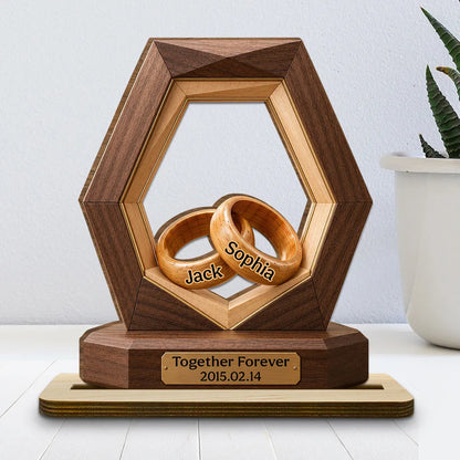 Together Forever 2-Layer Wooden Plaque, Creative Romantic Gift for a Couple's Home Display