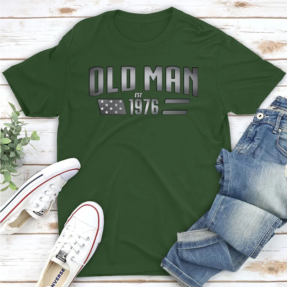 Personalized Old Man Classic Tee, Bold Vintage Graphic, Unique Gift for Dad or Husband
