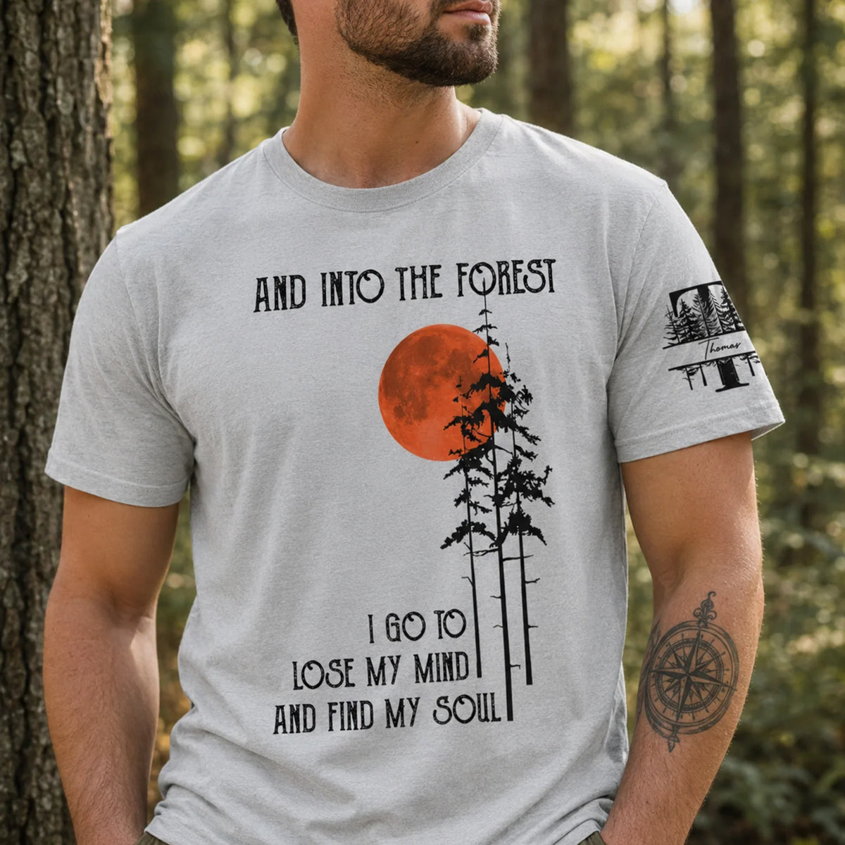 Personalized Dual Print Classic Tee, I Hate People Forest Moon Design, Unique Gift for Introvert Friend