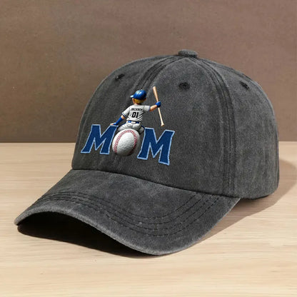 Mom's Washed Denim Baseball Cap - Soft & Breathable Hat