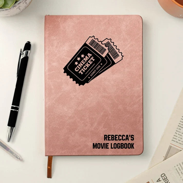 Leather Journal for Movie Memories, Personalized Cinema Logbook, Creative Gift for Movie & TV Fans