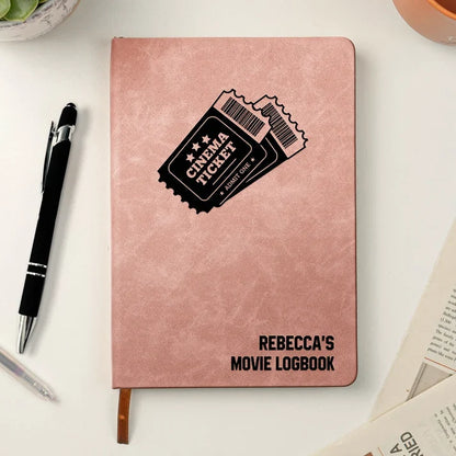 Leather Journal for Movie Memories, Personalized Cinema Logbook, Creative Gift for Movie & TV Fans