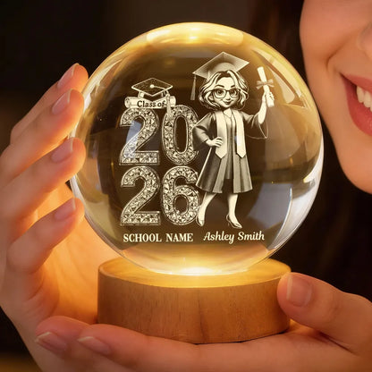 Personalized Globe Lamp Class Of Graduation Night Light, Unique Gift For Son or Daughter