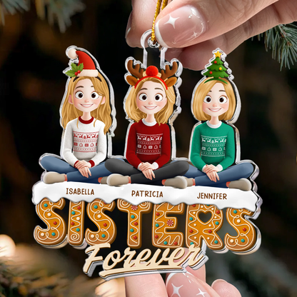 Christmas Sisters Forever Ornament | Cute Holiday Design, Heartwarming Tree Decor, Perfect Gift for Sisters