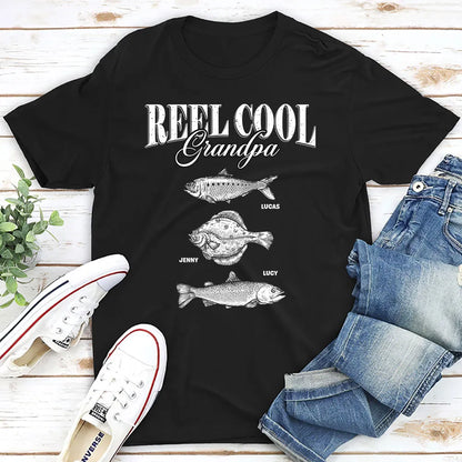 Grandpa Classic Tee with Custom Fish Art, Creative Gift for Fishing Trips & Everyday Wear