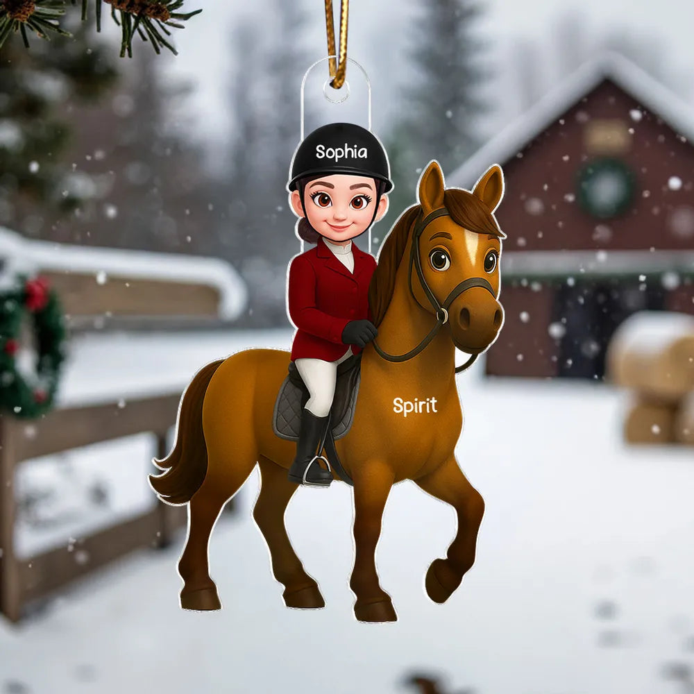 Custom Equestrian Riding Ornament for Christmas Tree Décor