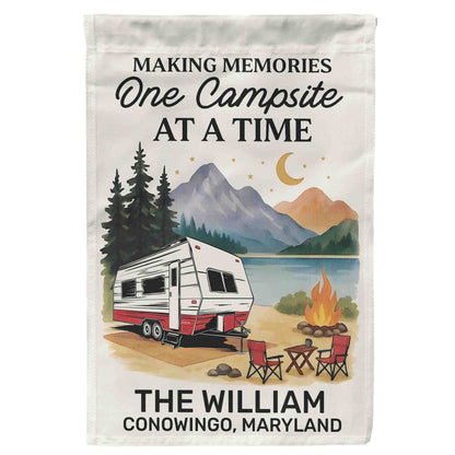 Garden Flag, Welcome to Our Campsite RV Lake Scene for Campsite Decor, Unique Gift for Camping Family