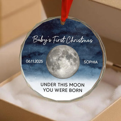 Personalized Baby's First Christmas Moon Ornament Gift