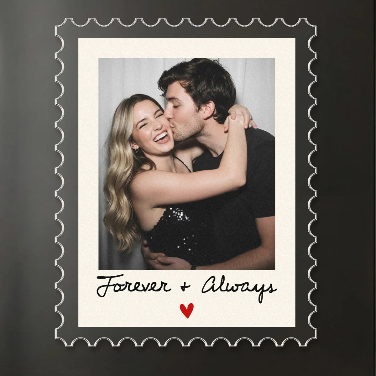 Acrylic Fridge Magnet, Wavy Edge Hugging Couple Keepsake, Unique Creative Gift For Him Or Her