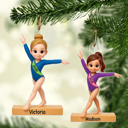 Gymnast Girl Acrylic Ornament – Holiday Keepsake, Perfect Gift for Daughters or Gymnastics Fans