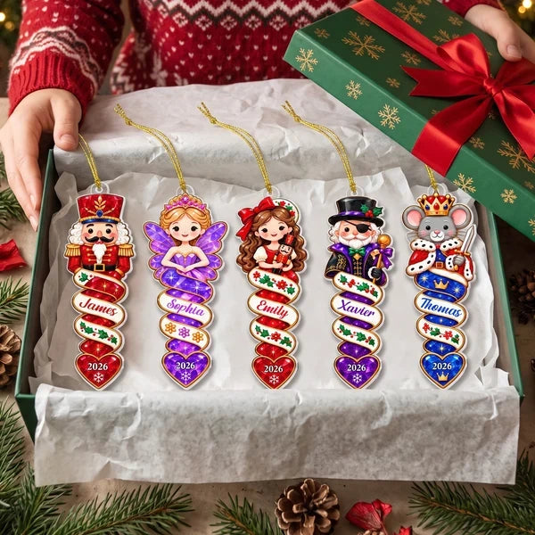 Personalized Acrylic Ornament, Colorful Nutcracker Characters for Christmas Decor, Unique Gift for Kids