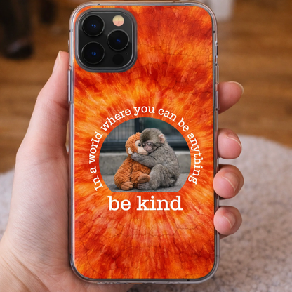 Baby Punch Monkey Personalized Phone Case with Photo Style Print In a World Where You Can Be Anything Be Kind Unique Gift