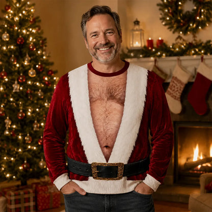 Personalized Printed Sweatshirt, Cheeky Santa Costume Design, Unique Christmas Gift for Men