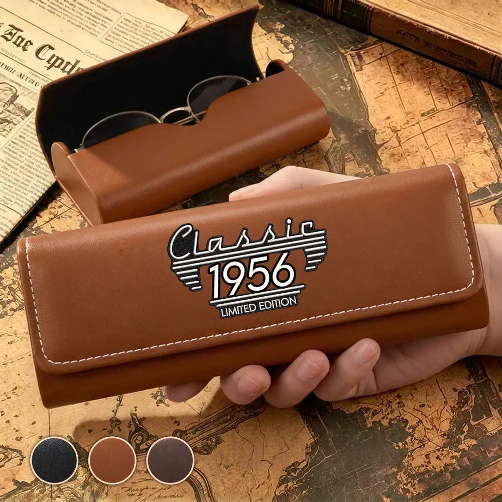 Classic Edition Leather Eyeglass Case for Dad, Custom Nostalgic Keepsake and Creative Gift