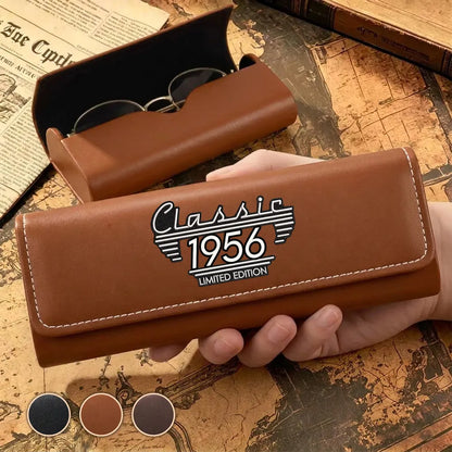 Classic Edition Leather Eyeglass Case for Dad, Custom Nostalgic Keepsake and Creative Gift