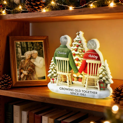 Custom Couple Acrylic Light Box with Cozy Christmas Tree, Soft Bedroom Lamp and Unique Romantic Gift