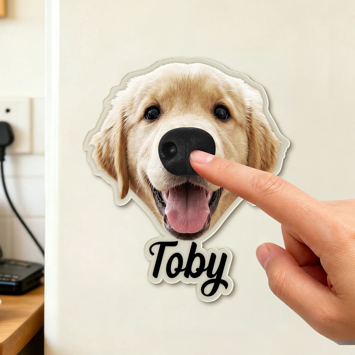 Custom Dog Fridge Magnet With Playful Pet Face, Cute Kitchen Decor, Unique Creative Gift for Pet Owner