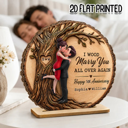 Personalized 2-Layer Wooden Plaque With Romantic Tree, Unique Creative Anniversary Gift for Husband & Wife