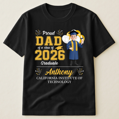 Proud Family Graduation Classic Tee, Personalized Matching Shirt Gift for Mom Dad Grandma at the Ceremony
