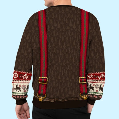 Personalized Jolly Belly Printed Sweatshirt, Laughing Man Festive Style, Unique Gift for Men