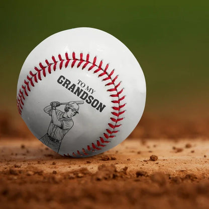 Personalized Baseball Ball with Loving Grandma Message, Creative Keepsake Gift for Grandson and Baseball Fan