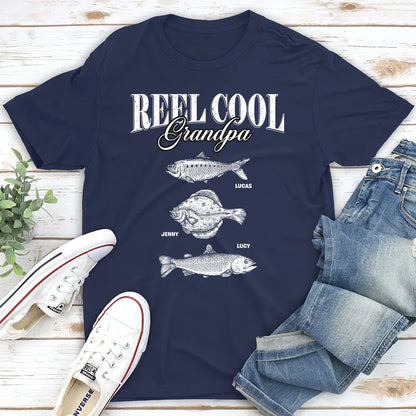 Grandpa Classic Tee with Custom Fish Art, Creative Gift for Fishing Trips & Everyday Wear