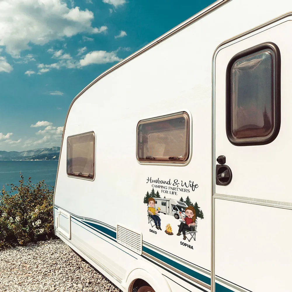 Personalized Camping Couple Sticker Decal, Custom Partners For Life RV ...