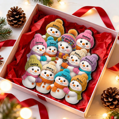 Wooden Snowman Family Décor Plaque for Christmas Gift