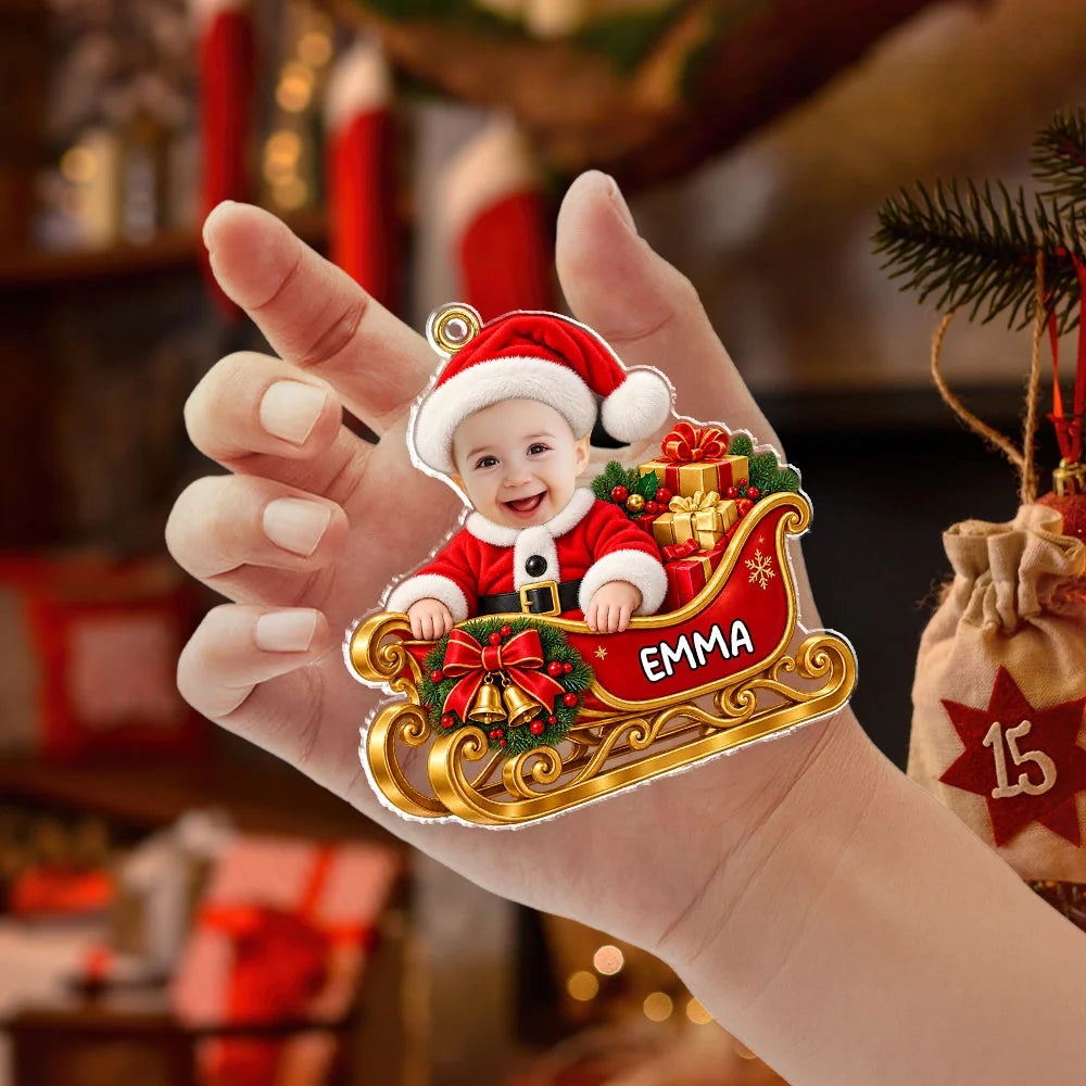 Personalized Acrylic Ornament, Baby in Festive Costume, Heartwarming Creative Gift for Grandparents