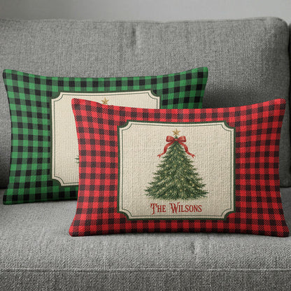 Personalized Square Pillow, Family Christmas Tree Keepsake and Creative Gift for Parents and Grandparents