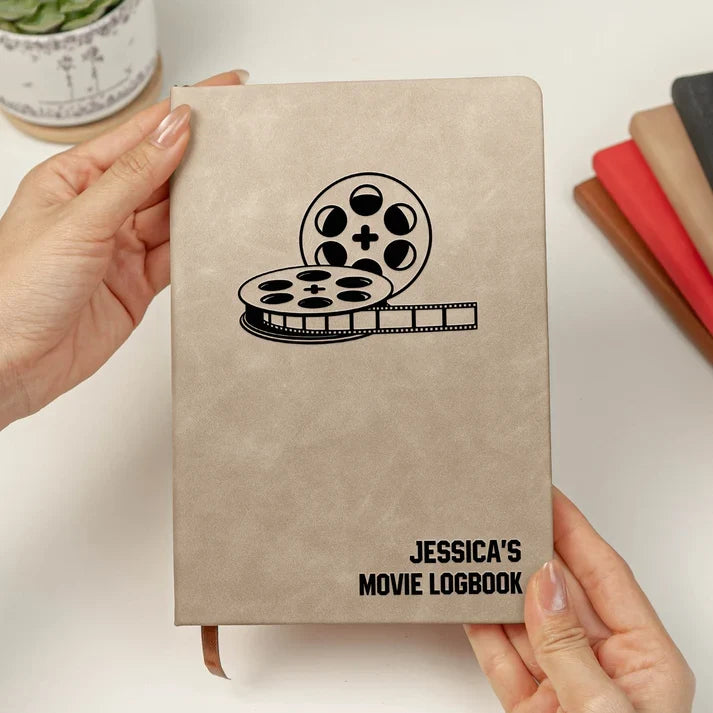 Leather Journal for Movie Memories, Personalized Cinema Logbook, Creative Gift for Movie & TV Fans