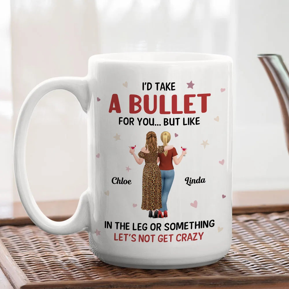 Funny Best Friends Mug – Personalized Friends Back View Ceramic Cup with Sarcastic Friendship Quote