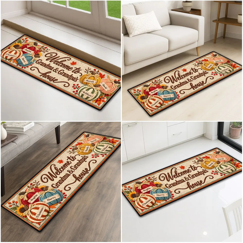 Personalized Premium Doormat, Welcome to Grandma & Grandpa's House, Autumn Pumpkin Creative Gift